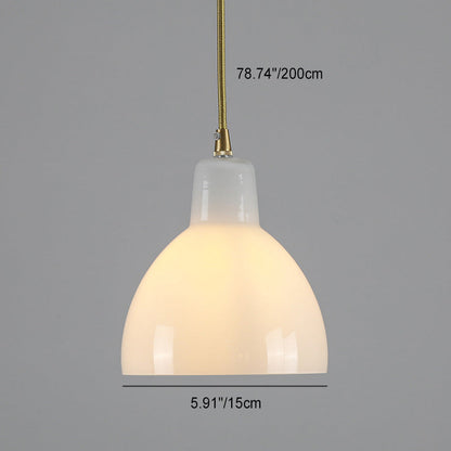 Modern Minimalist Flower Shaped All Brass Glass 1-Light Pendant Light For Bedroom