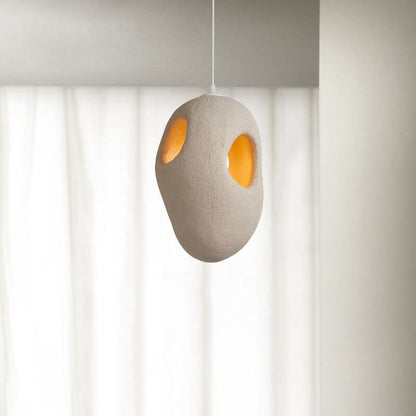 Japanese Wabi-sabi Resin Geometric Circle 1-Light Pendant Light