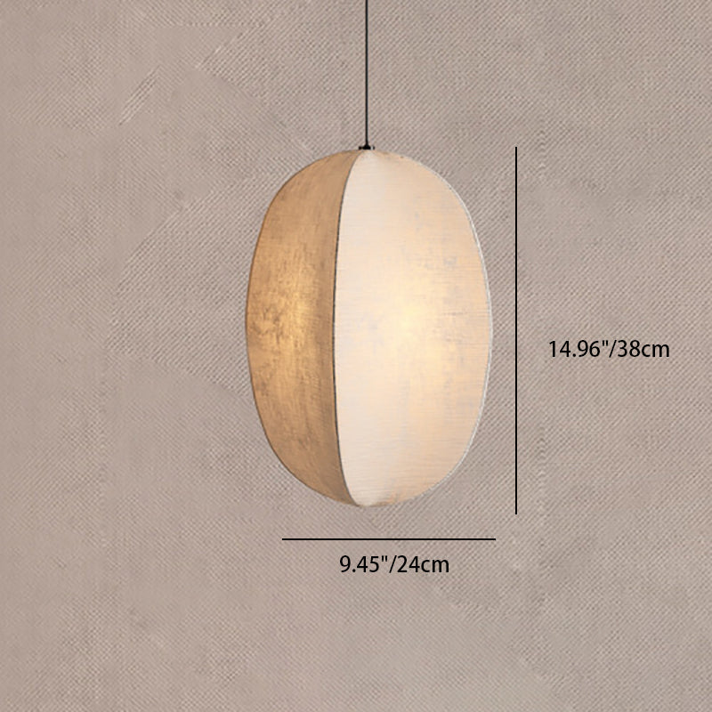 Traditional Japanese Zen Anti-silk Lantern Shape 1-Light Pendant Light For Living Room