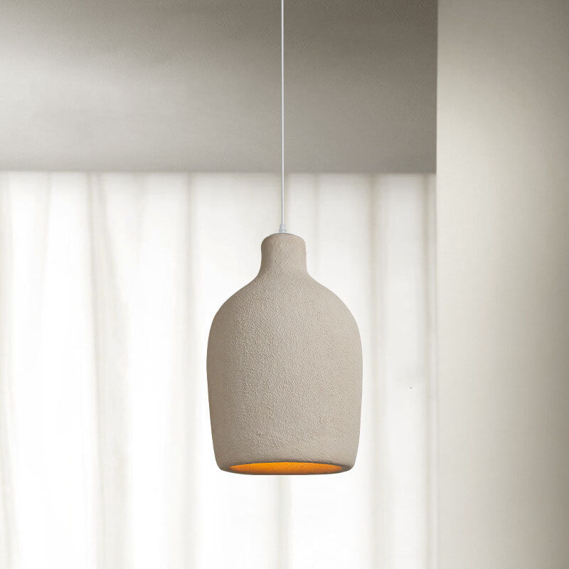 Modern Minimalist Pure Grey Geometric Shape 1-Light Pendant Light