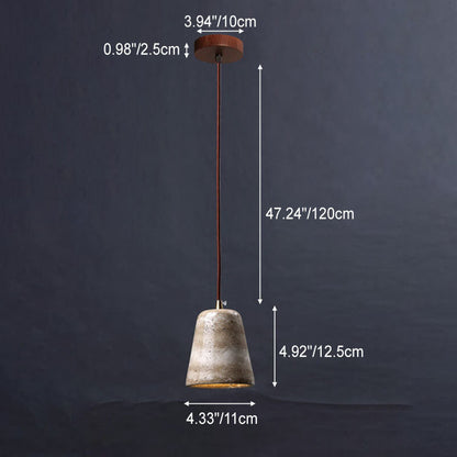 Industrial Creative Round Ball Cone Yellow Travertine 1-Light Pendant Light