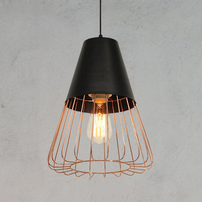 Nordic Creative Iron Cage Geometry 1-Light Pendant Light