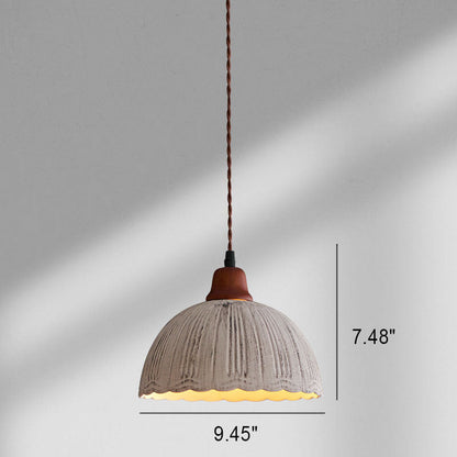 Modern Vintage Ceramic Solid Wood 1-Light Pendant Light