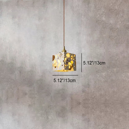 Japanese Retro Terrazzo Polygons 1-Light Pendant Light