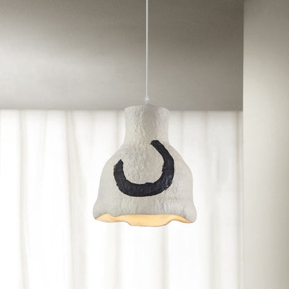 Japanese Wabi-sabi Pure White 1-Light Pendant Light