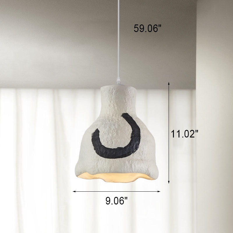 Japanese Wabi-sabi Pure White 1-Light Pendant Light