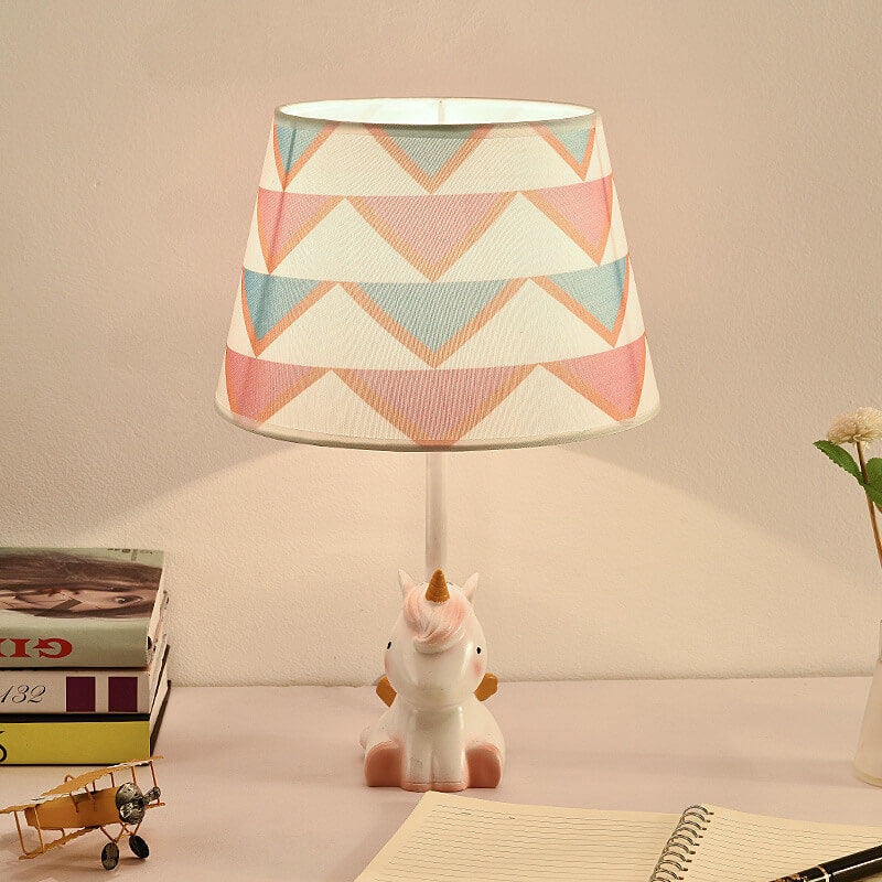Nordic Fun Cartoon Pattern Resin Fabric Children 1-Light Table Lamp
