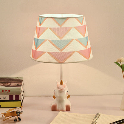 Nordic Fun Cartoon Pattern Resin Fabric Children 1-Light Table Lamp