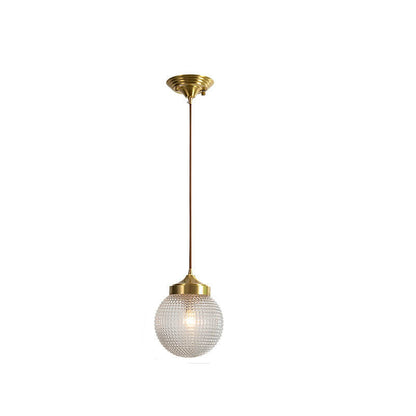 Nordic Light Luxury All-copper Glass Shade 1-Light Pendant Light