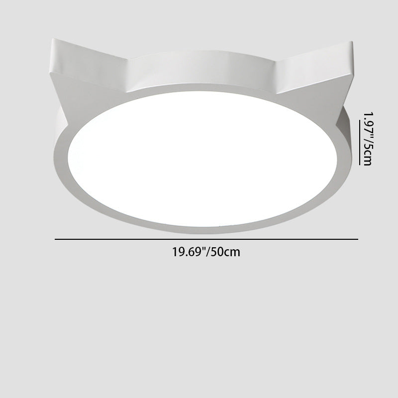 Nordic Macaron Cat Design LED Kids Flush Mount Ceiling Light