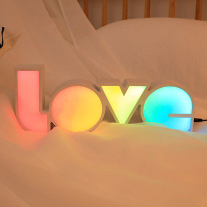 Modern Art Deco Waterproof PS LOVE Letter LED Table Lamp For Bedroom