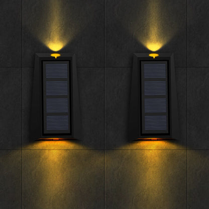 Solar Simple Trapezoid Outdoor RGB Patio LED Wall Sconce Lamp