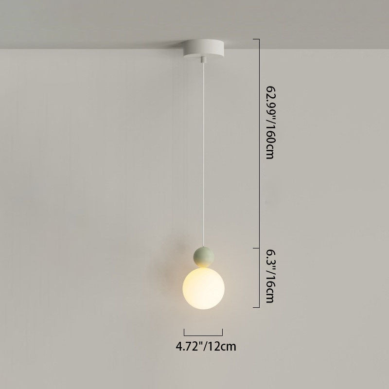 Contemporary Nordic PE Globe Ball Iron 1-Light Pendant Light For Bedroom