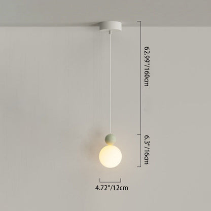 Contemporary Nordic PE Globe Ball Iron 1-Light Pendant Light For Bedroom