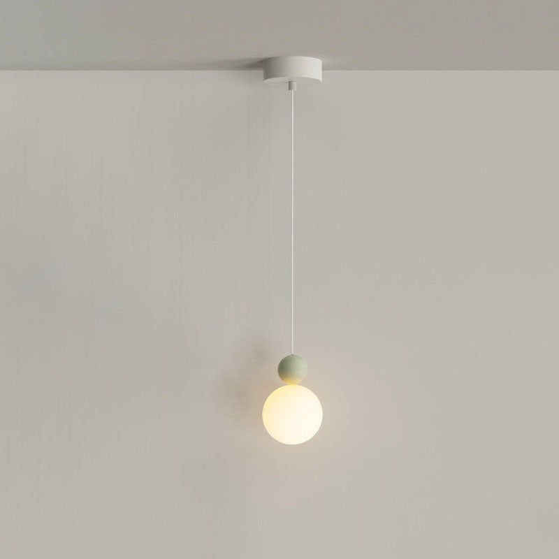 Contemporary Nordic PE Globe Ball Iron 1-Light Pendant Light For Bedroom