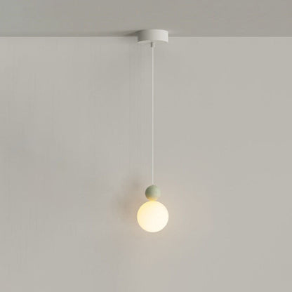 Contemporary Nordic PE Globe Ball Iron 1-Light Pendant Light For Bedroom