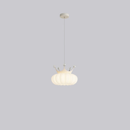 Contemporary Creative Kids Cloud Crown Iron PE Crystal LED Pendant Light For Bedroom