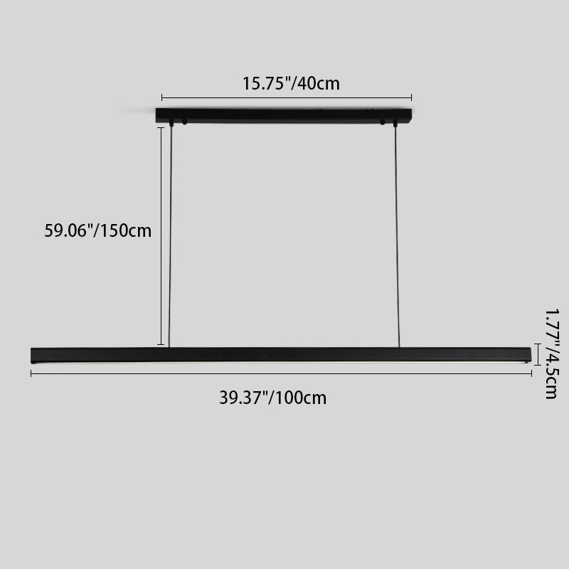 Modern Minimalist Long Strip LED Pendant Light