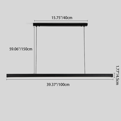 Modern Minimalist Long Strip LED Pendant Light