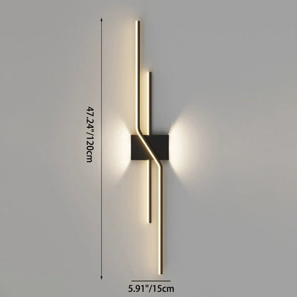 Modern Minimalist Aluminum Geometric Long Straight Line LED Wall Sconce Lamp For Living Room