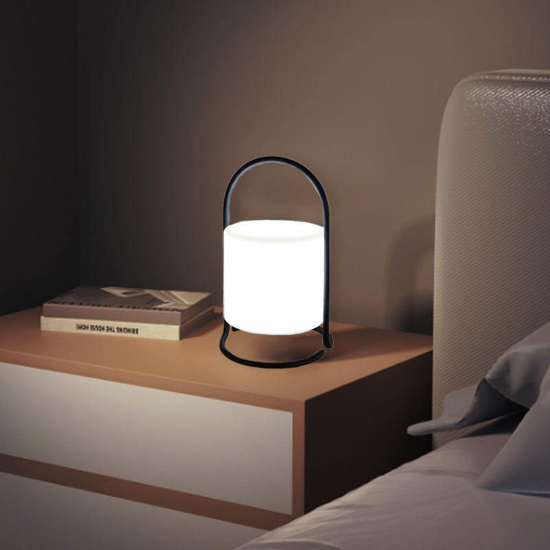 Contemporary Nordic Metal PE Ball Egg Cube Cylinder LED Hanging Rechargeable Table Lamp For Bedside