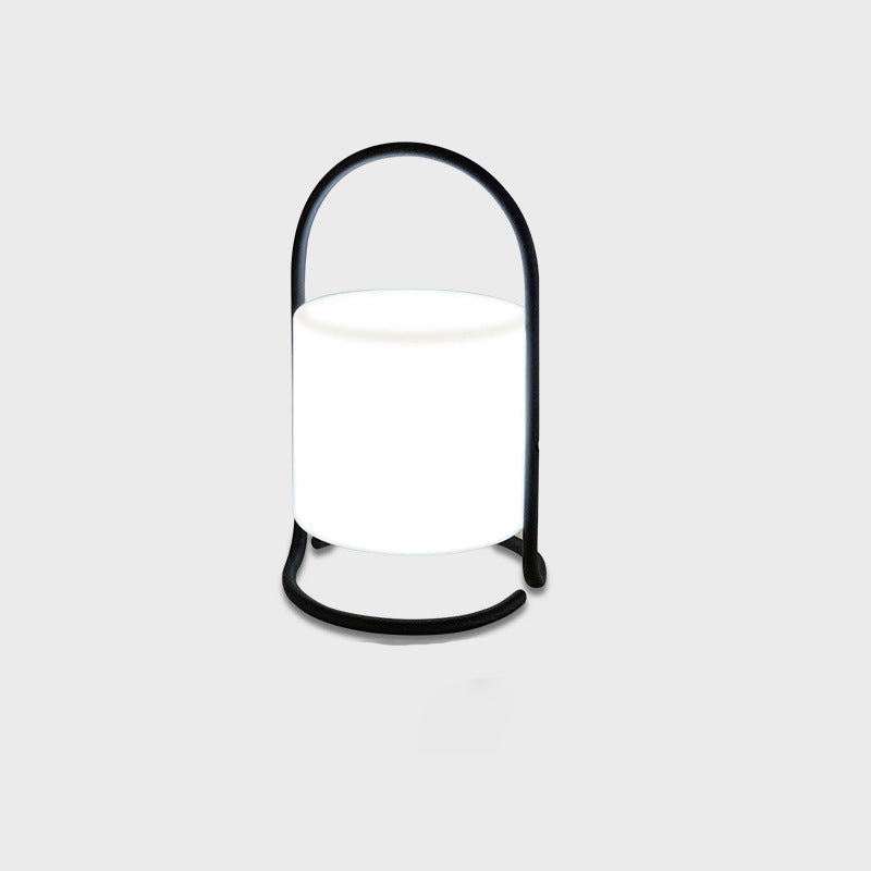 Contemporary Nordic Metal PE Ball Egg Cube Cylinder LED Hanging Rechargeable Table Lamp For Bedside
