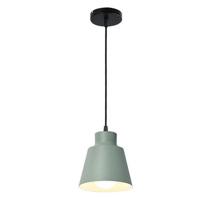 Modern Minimalist Macaron Round Cup Iron 1-Light Pendant Light For Living Room