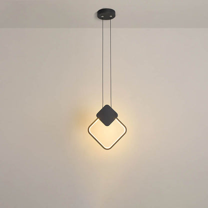 مصباح LED دائري هندسي من الحديد بتصميم بسيط وعصري لغرفة النوم 