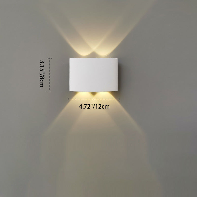 Modern Minimalist Waterproof Cylinder Rectangular Aluminium Iron Acrylic LED Wall Sconce Lamp For Outdoor Patio