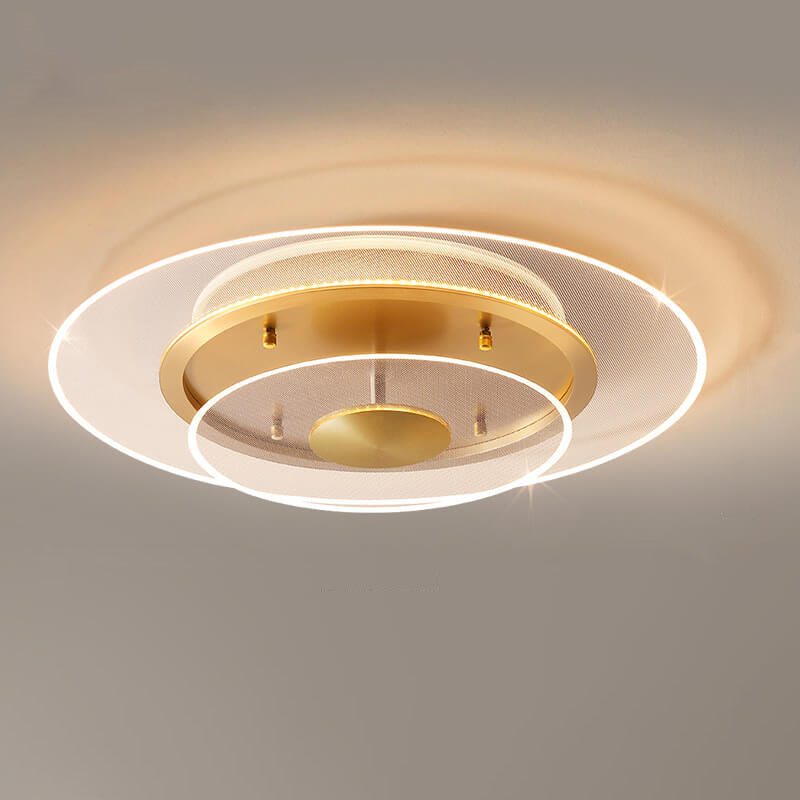 Modern Light Luxury Round Acrylic Gold LED Flush Mount Ceiling Light
