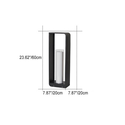 Modern Minimalist Square Frame Stainless Steel Acrylic LED Waterproof Lawn Landscape Light For Outdoor Patio