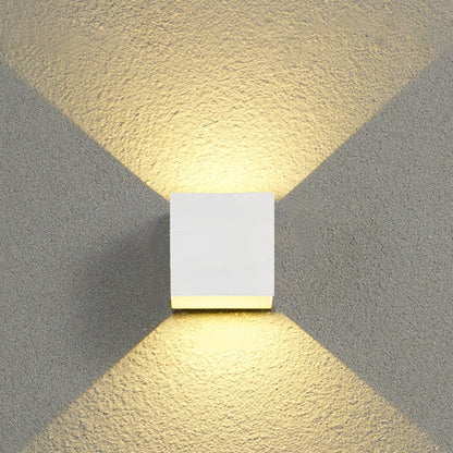 Outdoor Minimalist Square Cube Aluminum Waterproof LED Wall Sconce Lamp