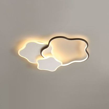 Contemporary Creative Geometric Flower Shape Pentagram Acrylic LED Flush Mount Ceiling Light For Bedroom