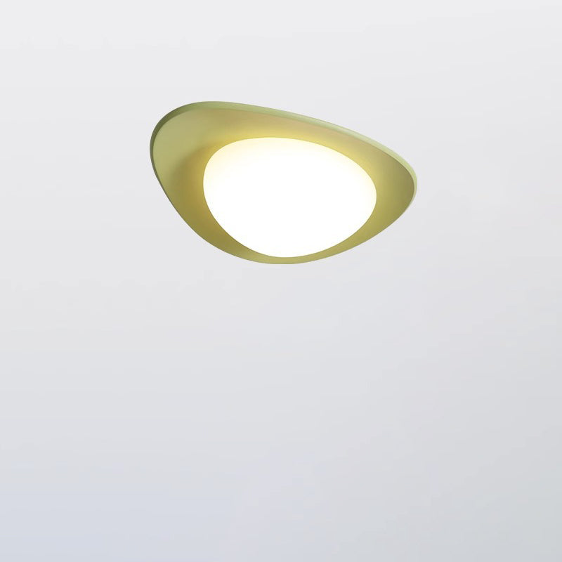 モダンでミニマリストな石畳楕円形樹脂PE LEDフラッシュマウントシーリングライト（寝室用） 