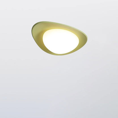 モダンでミニマリストな石畳楕円形樹脂PE LEDフラッシュマウントシーリングライト（寝室用） 