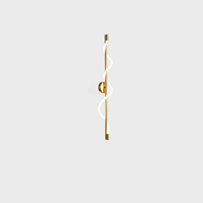 Modern Minimalist Cylinder Wave Stripe Copper Acrylic LED Wall Sconce Lamp For Living Room