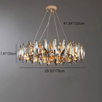 Modern Luxury Oval Crystal Iron 5/6/10 Light Chandelier For Living Room