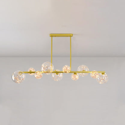 Nordic Creative Magic Bean Golden Strip Island Light 6/8/10 Light LED Chandelier