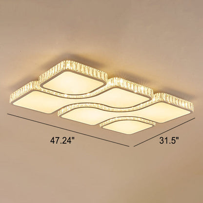 مصباح LED معدني مستطيل الشكل فاخر باللون الذهبي بتصميم عصري 