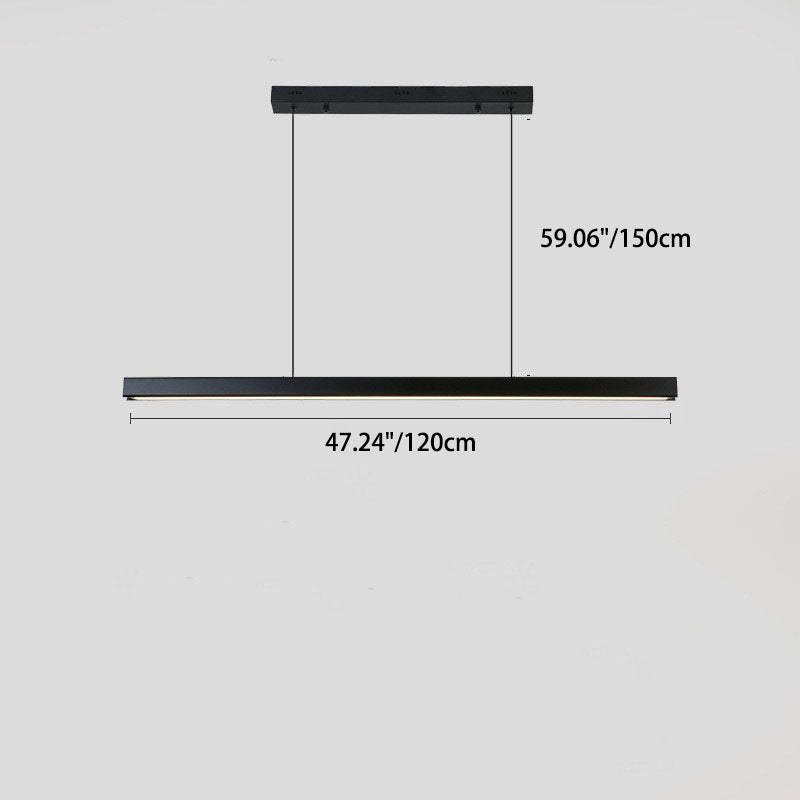 Modern Minimalist Long Aluminum Acrylic LED Island Light Pendant Light For Dining Room