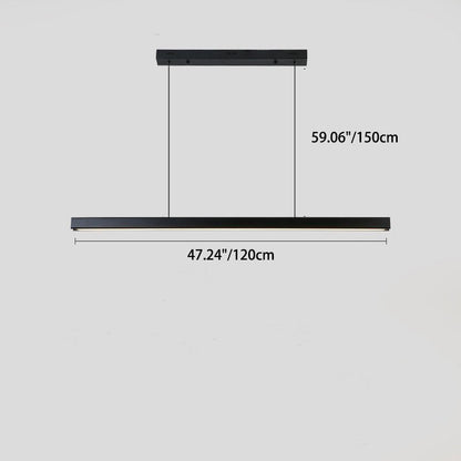 Modern Minimalist Long Aluminum Acrylic LED Island Light Pendant Light For Dining Room