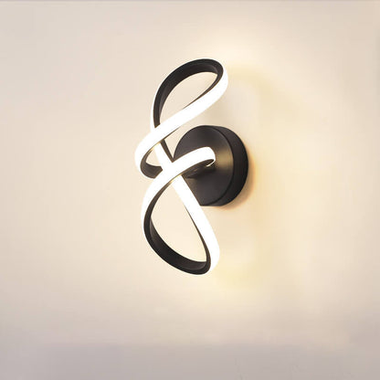 مصباح حائط LED من الألومنيوم بتصميم خط ملتوي بسيط على الطراز الاسكندنافي 