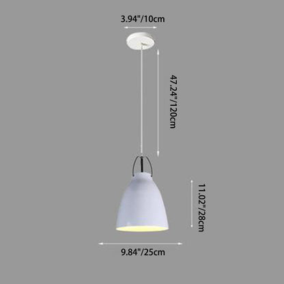 Contemporary Nordic Aluminum Bell 1-Light Pendant Light For Dining Room