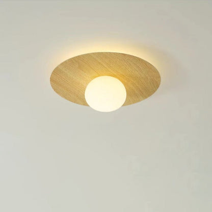 مصباح سقف LED دائري معدني معاصر من البولي إيثيلين بتصميم اسكندنافي، مثبت في السقف للممر 
