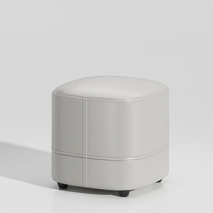 Modern Minimalist Square Leather Solid Wood Vanity Stool For Bedroom
