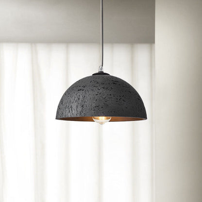 Minimalist Resin Round Dome Hand Sculpted 1-Light Pendant Light