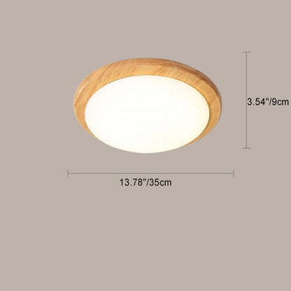 Contemporary Nordic Wood Acrylic Plum Shape LED Flush Mount Ceiling Light For Living Room