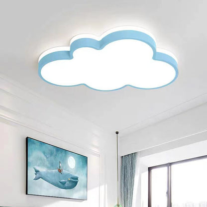 Contemporary Creative Kids Cloud Iron Acrylic PMMA LED Flush Mount Ceiling Light For Bedroom