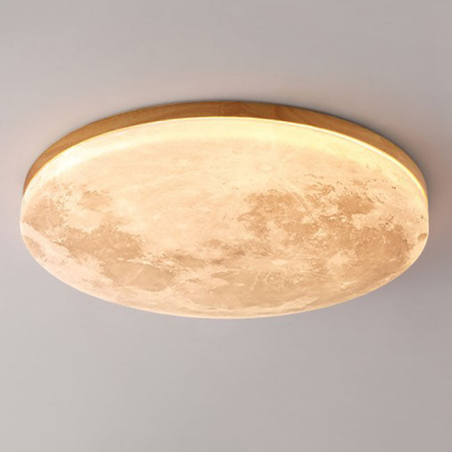 Nordic Minimalist Moon Round PVC LED Flush Mount Ceiling Light