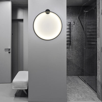 مصباح حائط LED دائري من الأكريليك والألومنيوم بتصميم عصري بسيط لغرفة النوم 